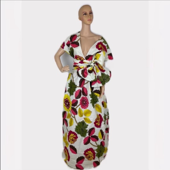 Floral Print Ankara Infinity Maxi Dress - Picture 2 of 5